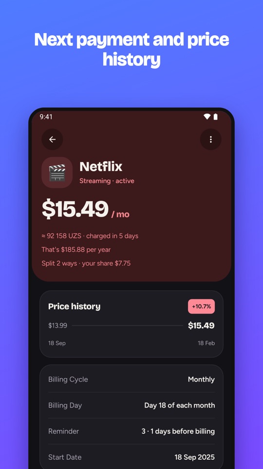 Subscription details