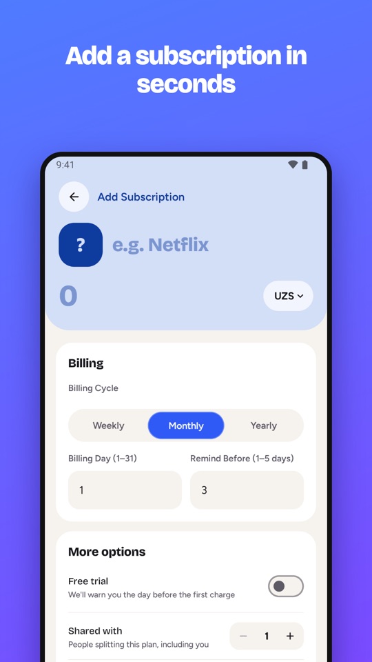 Add a subscription