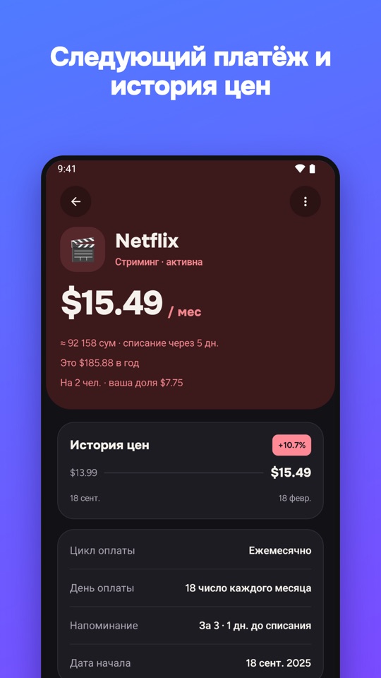 Детали подписки