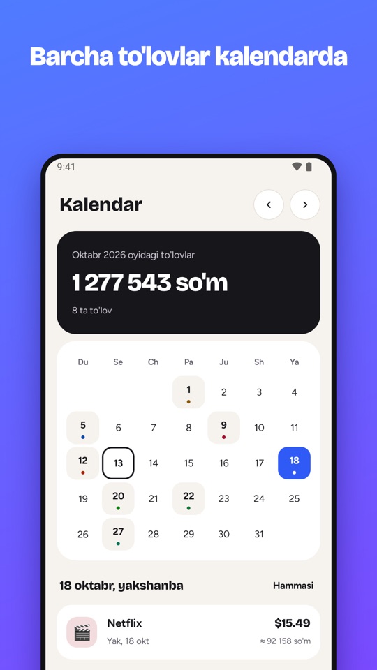 To'lovlar kalendari